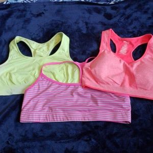 2 Champion Sports Bras & a Danskin Bra